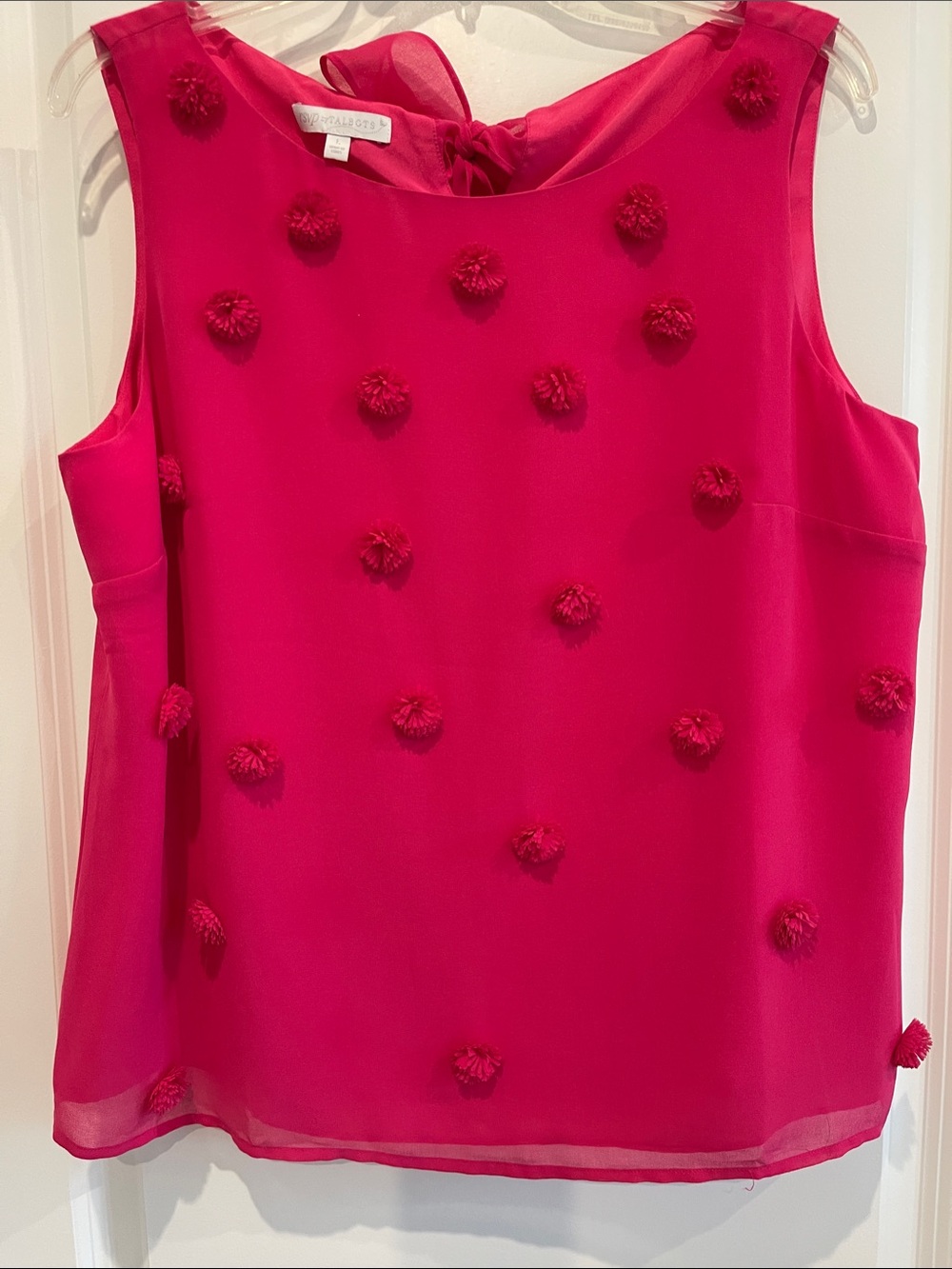 Talbots Hot Pink Pom-Pom Sleeveless Camisole